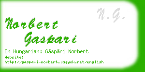 norbert gaspari business card